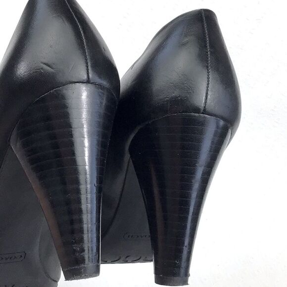Coach Tatiana Peep Toe Black Heels - Picture 9 of 14